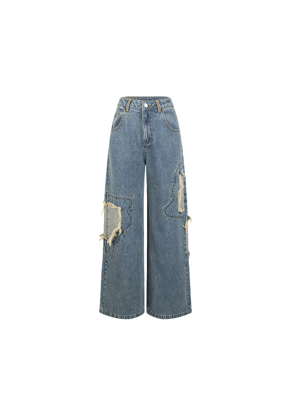 Irregular Ripped Jeans - PSYLOS 1, Irregular Ripped Jeans, Pants, WooHa, PSYLOS 1